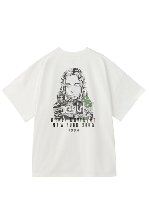 X-girl エックスガール 105253041004 COLLAGE CAMO FACE S/S BIG TEE DRESS Tシャツワンピース WHITE 正規通販 レディース