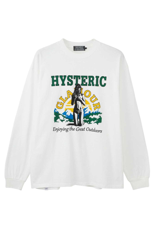 HYSTERIC GLAMOUR ヒステリックグラマー 02233CL14 GREAT OUTDOOR Tシャツ WHITE 正規通販 メンズ
