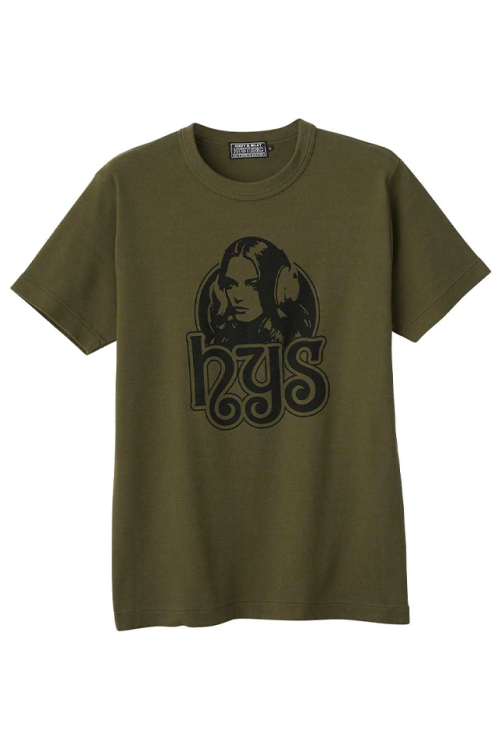 HYSTERIC GLAMOUR ヒステリックグラマー 02261CT13 FUTURE DAYS Tシャツ KHAKI 正規通販 メンズ