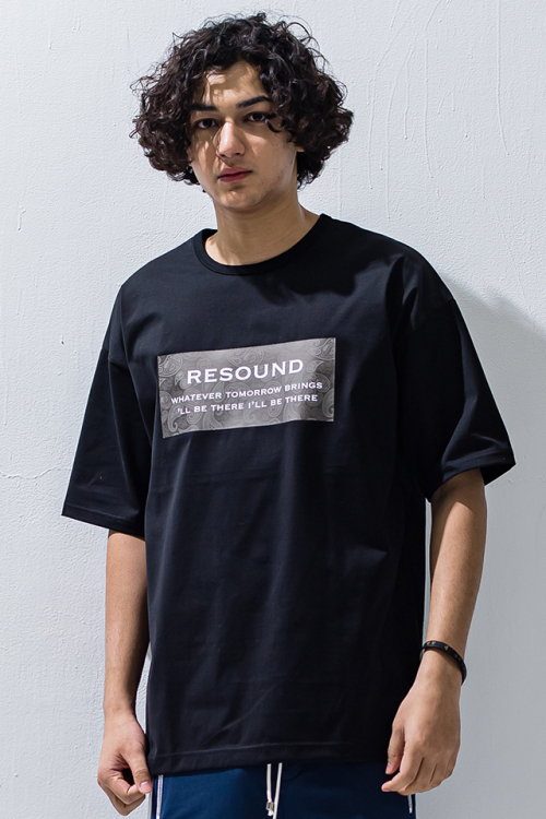 RESOUND CLOTHING リサウンドクロージング RC28-T-003 BANDANA BOX ROGO OVER TEE オーバーTシャツ BLACK 正規通販 メンズ