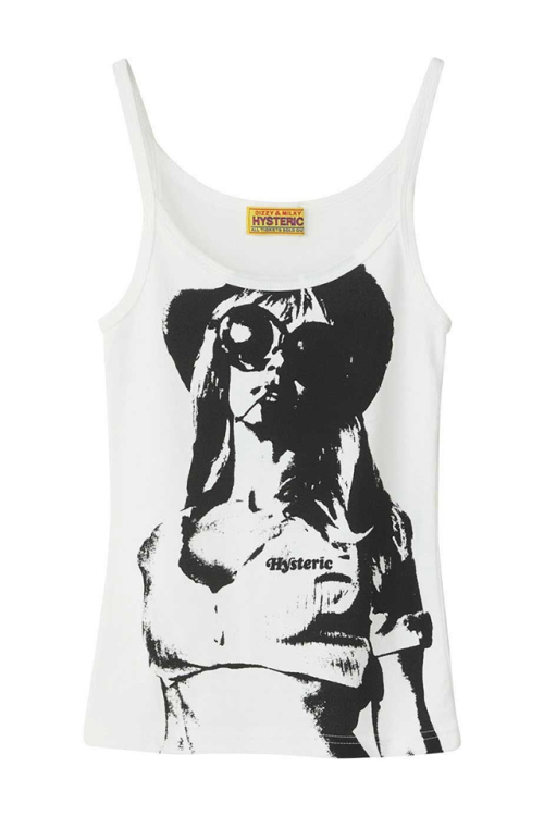 HYSTERIC GLAMOUR ヒステリックグラマー 01251CR06 SMOKE ON THE WATER キャミソール WHITE 正規通販 レディース