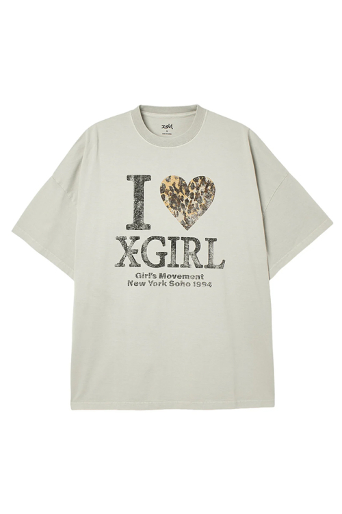 X-girl エックスガール 105262041009 FADED I LOVE X-GIRL S/S BIG TEE DRESS Tシャツワンピース LtGRAY 正規通販 レディース