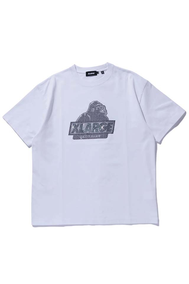XLARGE エクストララージ 101252011054 RHINE STONE SLANTED OG S/S TEE Tシャツ WHITE 正規通販 メンズ レディース