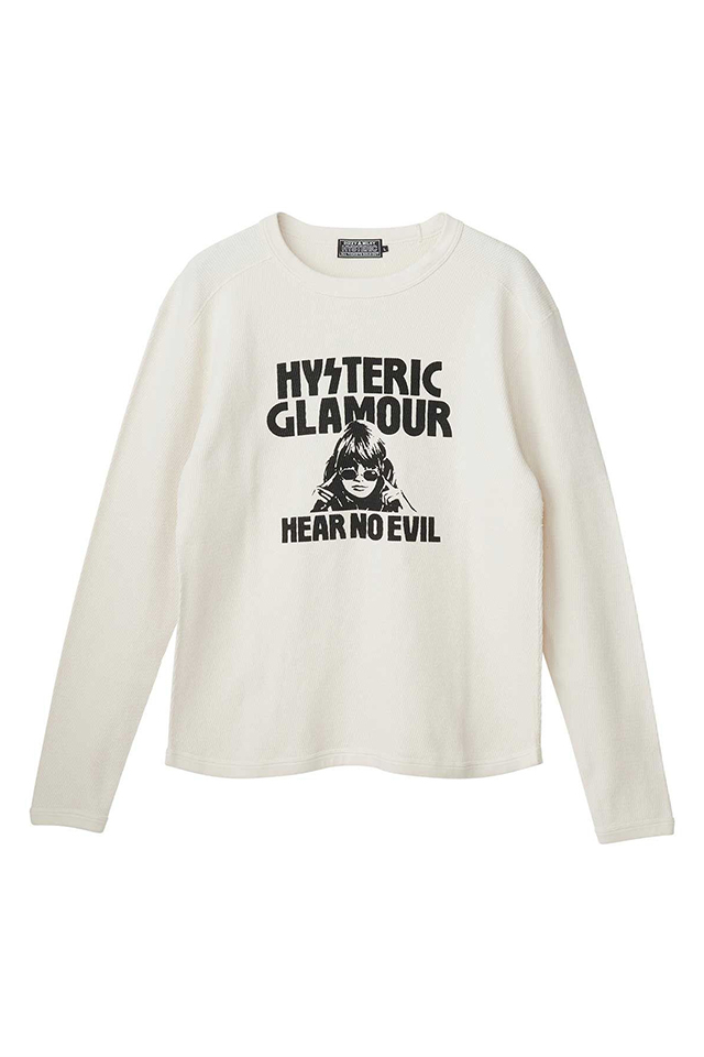 HYSTERIC GLAMOUR ヒステリックグラマー 02263CL05 HEAR NO EVIL Tシャツ WHITE 正規通販 メンズ