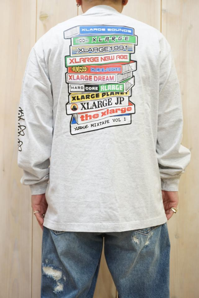 XLARGE エクストララージ 101223011037 SOUNDS L/S TEE XLARGE ロングスリーブTシャツ ASH 正規通販 メンズ レディース