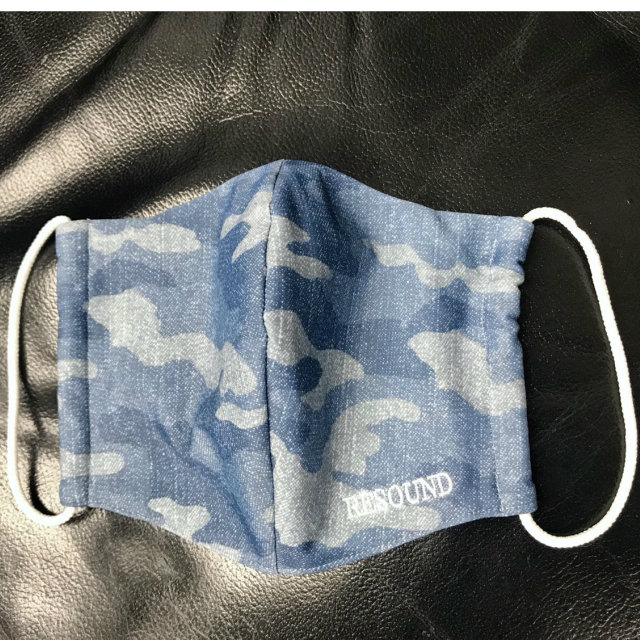 LEON掲載 メンズ RESOUND CLOTHING  リサウンドクロージング DENIM CAMO MASK デニムカモフラージュマスク [LIGHT INDIGO] 公式通販 マスク 通販 日本製 洗える おしゃれ ポケットつき オールシーズン対応