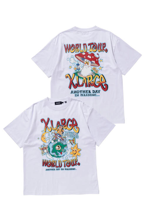 XLARGE エクストララージ 101232011026 WORLD TOUR S/S TEE XLARGE Tシャツ WHITE 正規通販 メンズ レディース