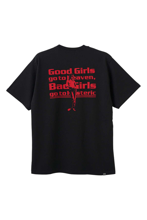HYSTERIC GLAMOUR ヒステリックグラマー 02261CT39 GOOD BAD GIRLS Tシャツ BLACK 正規通販 メンズ