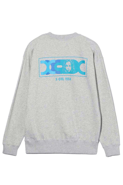 X-girl エックスガール 105234012003 X-FACE SWEAT TOP X-girl クルーネックスウェット ASH 正規通販 レディース