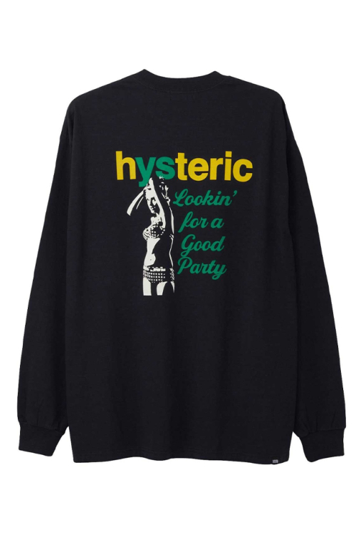 HYSTERIC GLAMOUR ヒステリックグラマー 02241CL03 GOOD PARTY Tシャツ BLACK 正規通販 メンズ