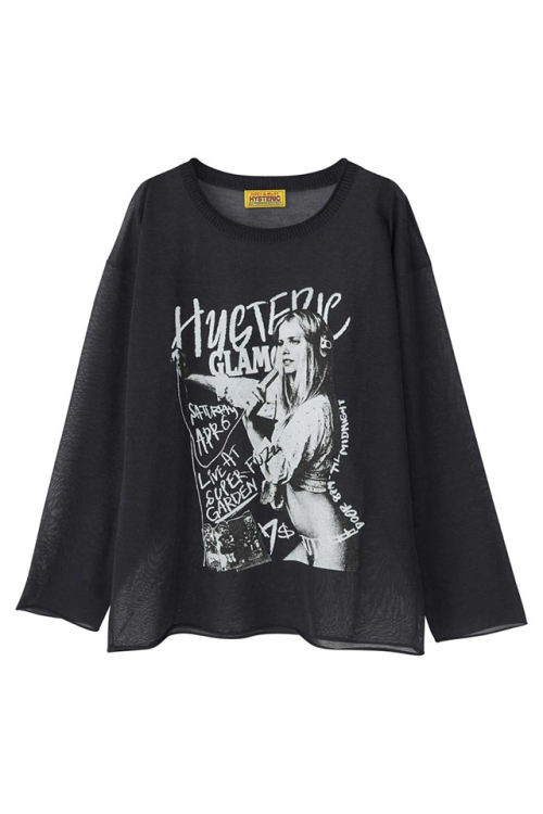 HYSTERIC GLAMOUR ヒステリックグラマー 01241NS06 ALL MUSIC LOVERS プルオーバー CHACOAL GRAY 正規通販 レディース