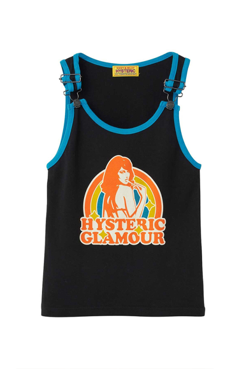 HYSTERIC GLAMOUR ヒステリックグラマー 01261CR02 RAINBOW WOMAN タンクトップ BLACK 正規通販 レディース