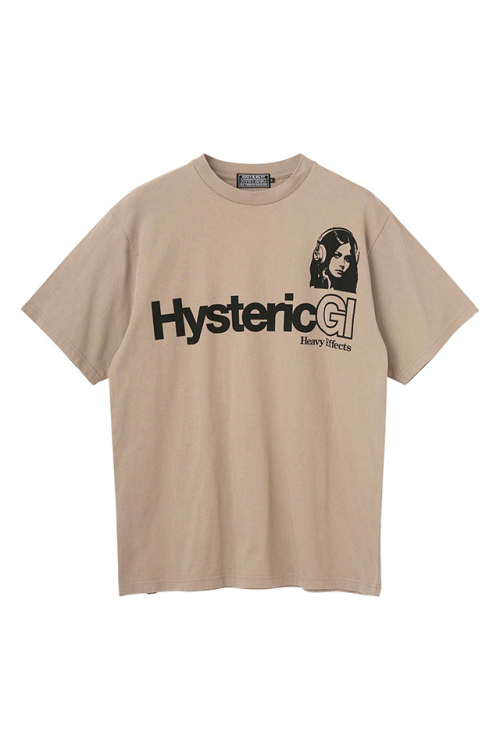HYSTERIC GLAMOUR ヒステリックグラマー 02261CT06 HEAVY EFFECTS Tシャツ BEIGE 正規通販 メンズ