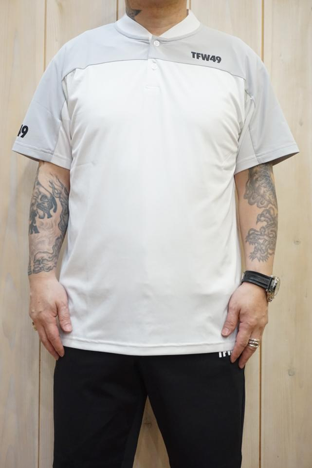 TFW49 ティーエフダブリューフォーティーナイン T102310012 SIDE MESH COLLARLESS POLO サイドメッシュカラーレスポロ WHT ×LGRAY 正規通販 メンズ ゴルフ