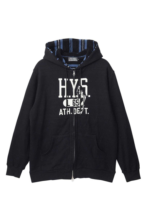 HYSTERIC GLAMOUR ヒステリックグラマー 02263CF04 H.Y.S.ATHLETIC パーカー BLACK 正規通販 メンズ