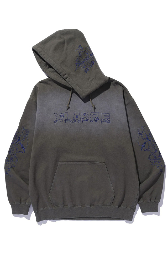 XLARGE エクストララージ 101254012005 CREEPY MANSION HOODED SWEATSHIRT パーカー OLIVE 正規通販 メンズ レディース