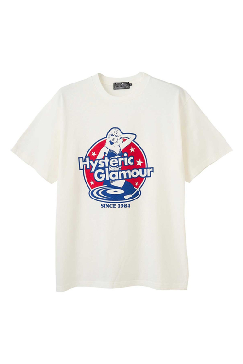 HYSTERIC GLAMOUR ヒステリックグラマー 02261CT34 HYSTERIC RECORDS Tシャツ WHITE 正規通販 メンズ
