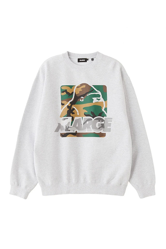 XLARGE エクストララージ 101264012014 PATTERN OG CREWNECK SWEATSHIRT クルーネックスウェット ASH 正規通販 メンズ レディース