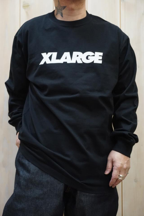 XLARGE エクストララージ 101221011003 STANDARD LOGO L/S TEE XLARGE ロングスリーブTシャツ BLACK 正規通販 メンズ レディース