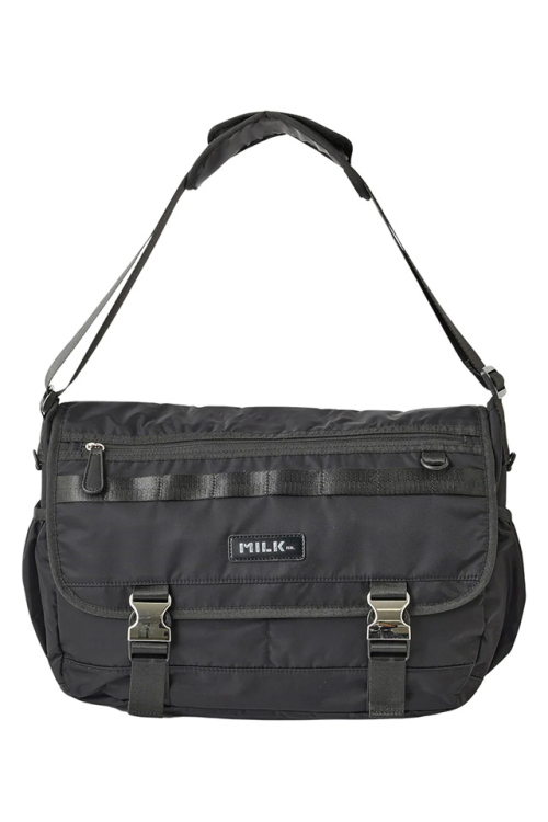 MILKFED. ミルクフェド 103241053006 LOGO PLATE MESSENGER BAG MILKFED. メッセンジャーバッグ BLACK 正規通販 レディース