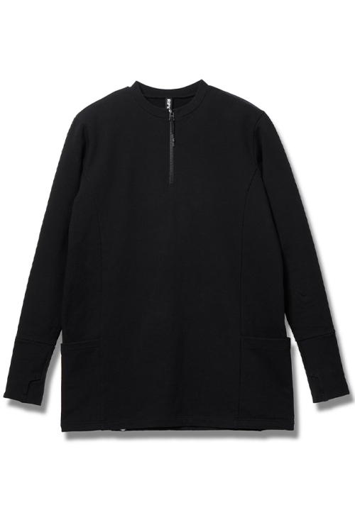 RIPVANWINKLE リップヴァンウィンクル RB-522 HENRY ZIP JERSEY ヘンリージップジャージー BLACK 正規通販 メンズ