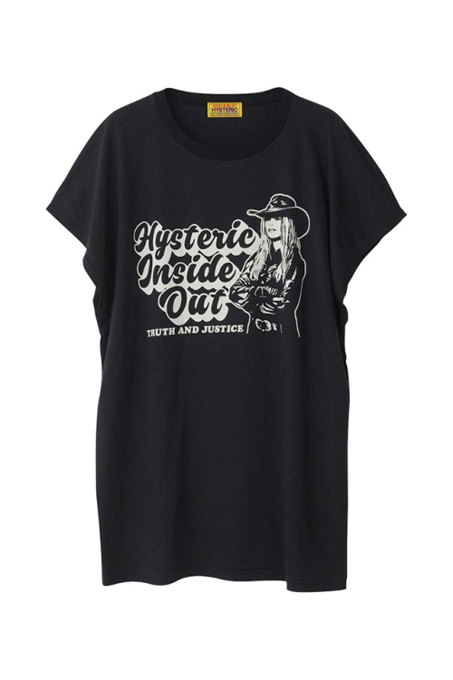 HYSTERIC GLAMOUR ヒステリックグラマー 01251CT10 INSIDE OUT Tシャツ BLACK 正規通販 レディース