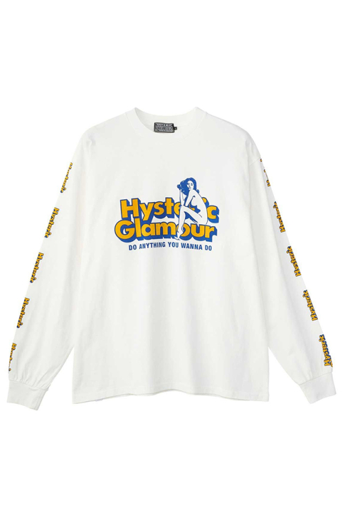 HYSTERIC GLAMOUR ヒステリックグラマー 02253CL02 DO ANYTHING Tシャツ WHITE 正規通販 メンズ