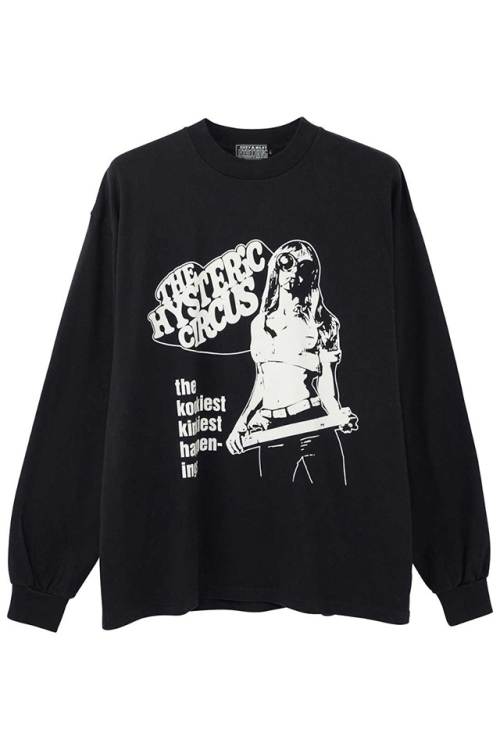 HYSTERIC GLAMOUR ヒステリックグラマー 02233CL12 HYSTERIC CIRCUS Tシャツ BLACK 正規通販 メンズ