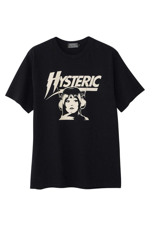 HYSTERIC GLAMOUR ヒステリックグラマー 02251CT36 HI-FI CLUB Tシャツ BLACK 正規通販 メンズ
