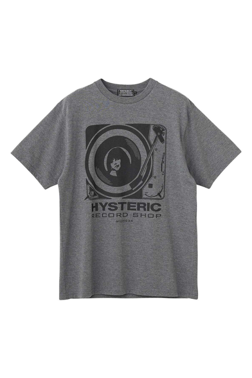 HYSTERIC GLAMOUR ヒステリックグラマー 02261CT28 HYS RECORD SHOP Tシャツ TOP GRAY 正規通販 メンズ