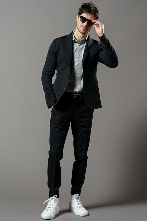 wjk ダヴルジェイケイ 2930 pe10a easy jacket & slacks セットアップ BLACK 正規通販 メンズ