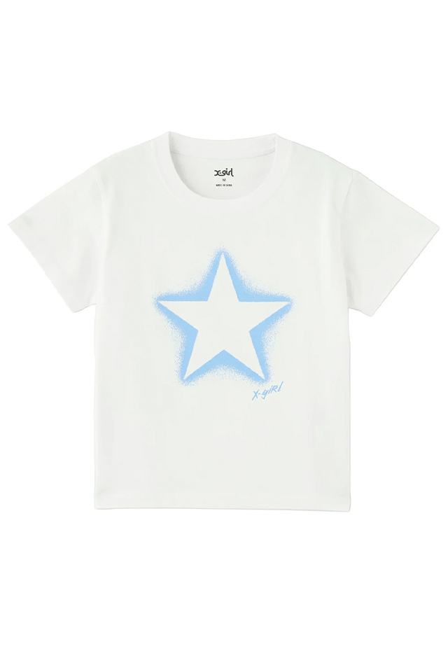 X-girl エックスガール 105252011018 SPRAY STAR S/S BABY TEE ベビーTシャツ WHITE 正規通販 レディース