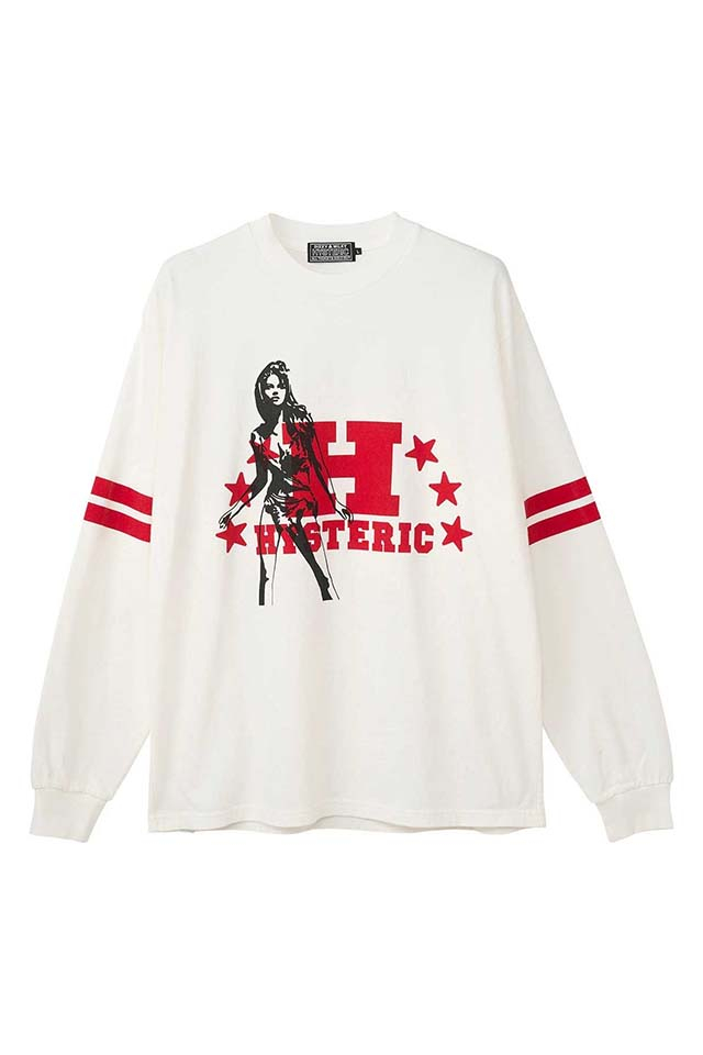 HYSTERIC GLAMOUR ヒステリックグラマー 02253CL12 H STARS Tシャツ WHITE 正規通販 メンズ
