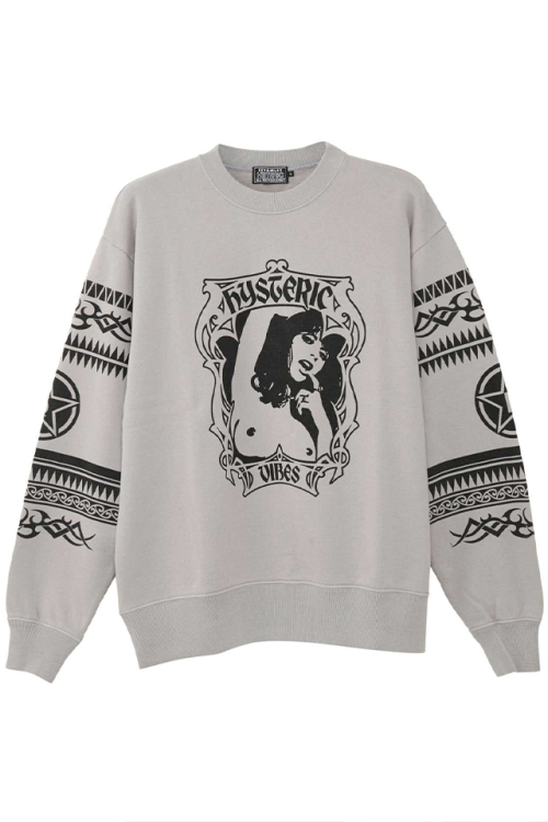 HYSTERIC GLAMOUR ヒステリックグラマー 02231CS05 HYSTERIC VIBES スウェット GRAY 正規通販 メンズ