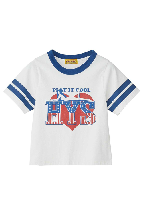 HYSTERIC GLAMOUR ヒステリックグラマー 01261CT03 PLAY IT COOL Tシャツ WHITE 正規通販 レディース
