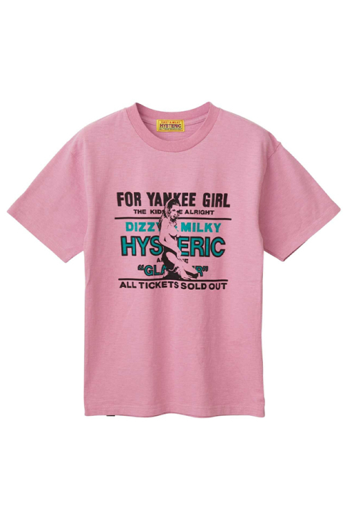 HYSTERIC GLAMOUR ヒステリックグラマー 01231CT01 YANKEE GIRL Tシャツ PINK 正規通販 レディース