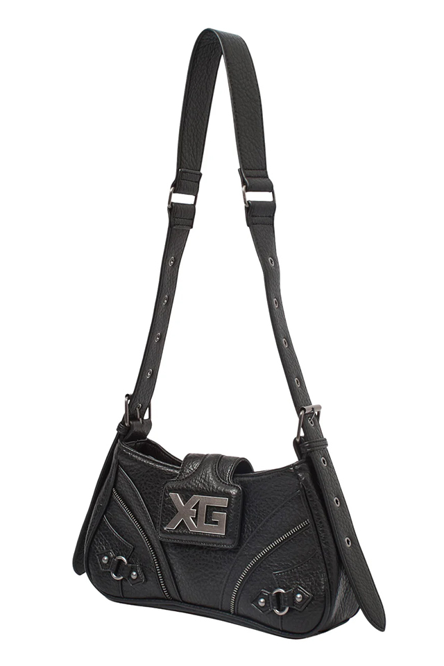 X-girl エックスガール 105262053004 XG EMBLEM BUCKLE PANELED SHOULDER BAG ショルダーバッグ BLACK 正規通販 レディース