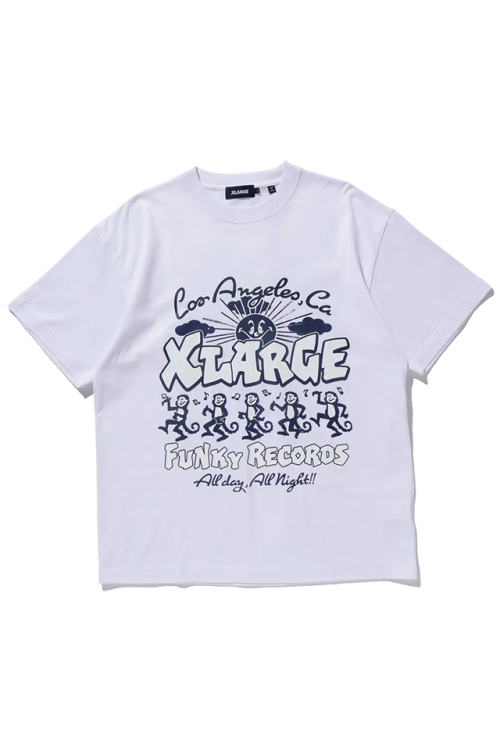 XLARGE エクストララージ 101232011011 XLARGE FUNKY RECORDS S/S TEE Tシャツ WHITE 正規通販 メンズ レディース