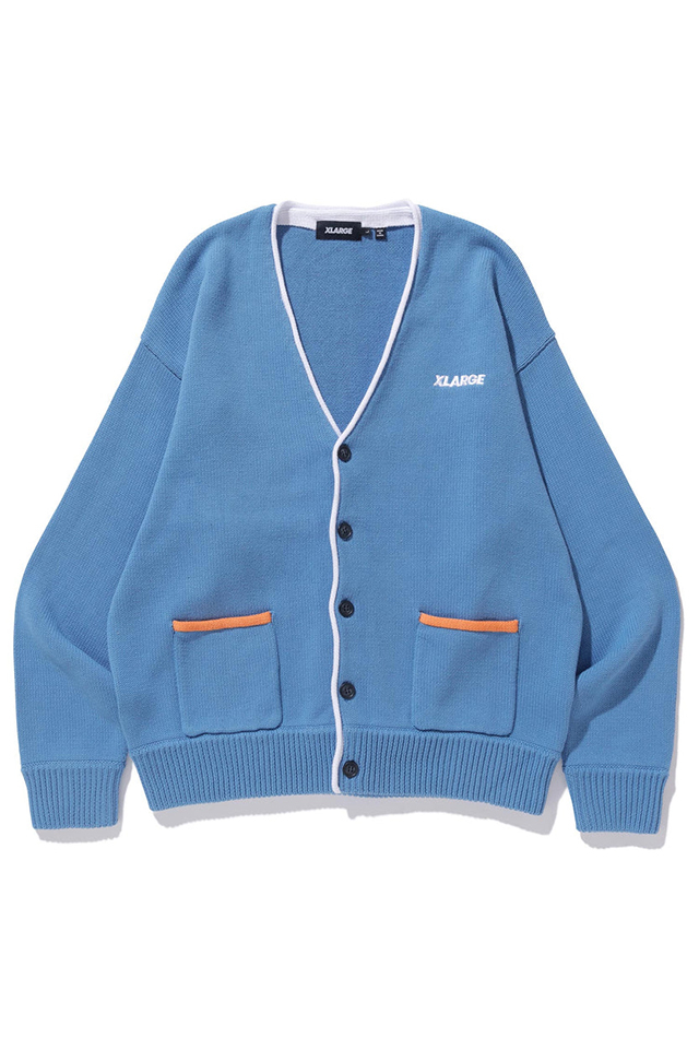 XLARGE SWITCH COLOR KNIT CARDIGAN XLARGE ニットカーディガン LtBLUE 101223015004 正規通販 メンズ レディース