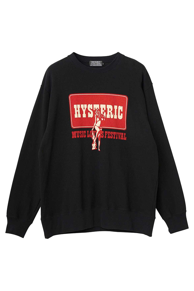 HYSTERIC GLAMOUR ヒステリックグラマー 02261CL05 MUSIC LOVERS FESTIVAL Tシャツ BLACK 正規通販 メンズ