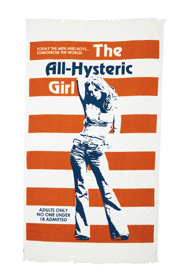 HYSTERIC GLAMOUR ヒステリックグラマー 01241QC01 THE ALL HYSTERIC GIRL ビーチタオル ORANGE 正規通販 メンズ レディース