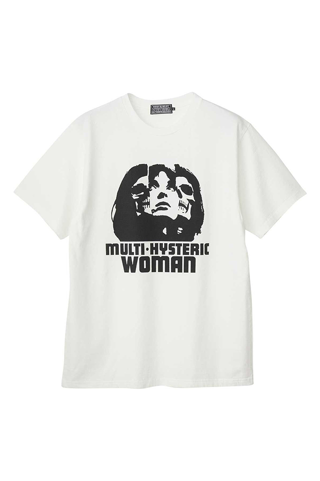 HYSTERIC GLAMOUR ヒステリックグラマー 02263CT08 MULTI HYSTERIC SKULL Tシャツ WHITE 正規通販 メンズ