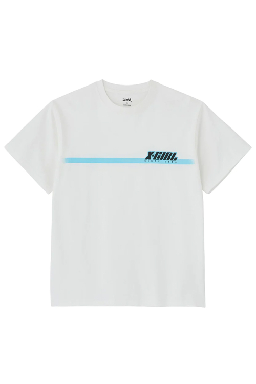 X-girl エックスガール 105232011018 CONTRAST LINE S/S TEE X-girl Tシャツ WHITE 正規通販 レディース
