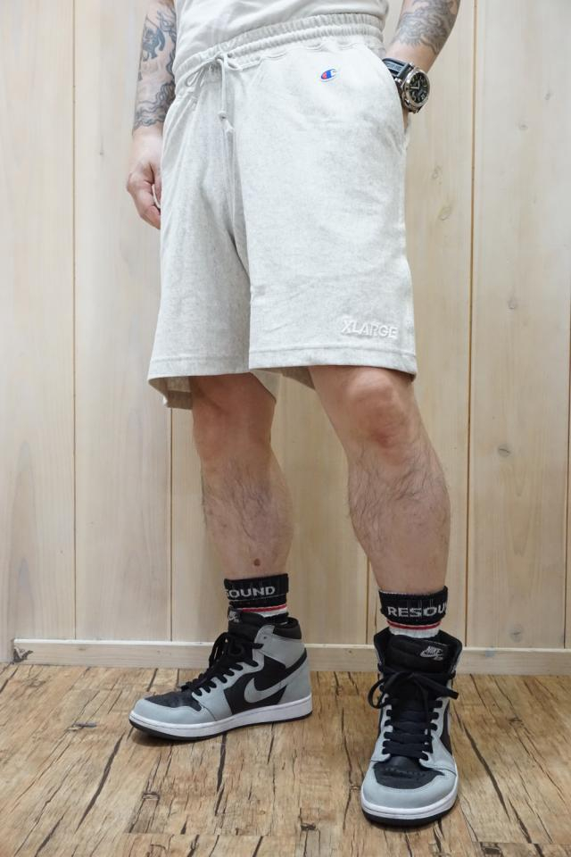 XLARGE エクストララージ 101222031001 XLARGE×Champion REVERSE WEAVE SHORT PANTS コラボショートパンツ ASH 正規通販 メンズ レディース