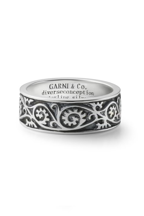 GARNI ガルニ GR16028 Vine Pattern Ring - Light バインパターンリング - Light BLACK 正規通販 メンズ レディース