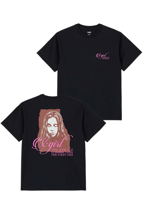 X-girl エックスガール 105232011009 RIPPED FACE LOGO S/S TEE X-girl Tシャツ BLACK 正規通販 レディース