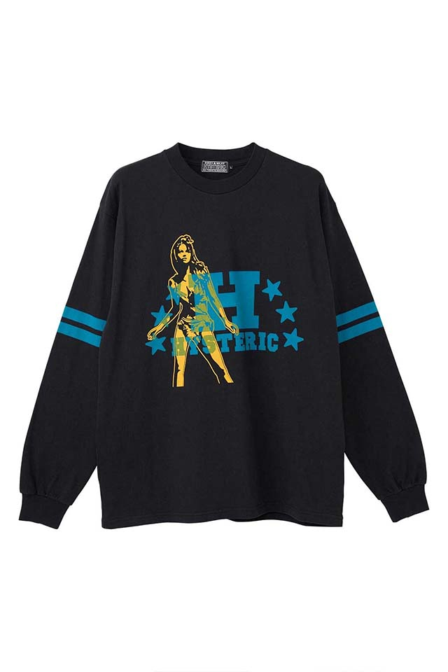 HYSTERIC GLAMOUR ヒステリックグラマー 02253CL12 H STARS Tシャツ BLACK 正規通販 メンズ