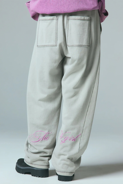 X-girl エックスガール 105261031001 PIGMENT DYED SCRIPT LOGO SWEATPANTS スウェットパンツ ASH 正規通販 レディース