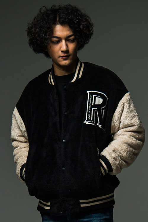 RESOUND CLOTHING リサウンドクロージング RC29-JK-002 BOA OVER VARSITY JACKET ボアバーシティジャケット BK BEIGE 正規通販 メンズ