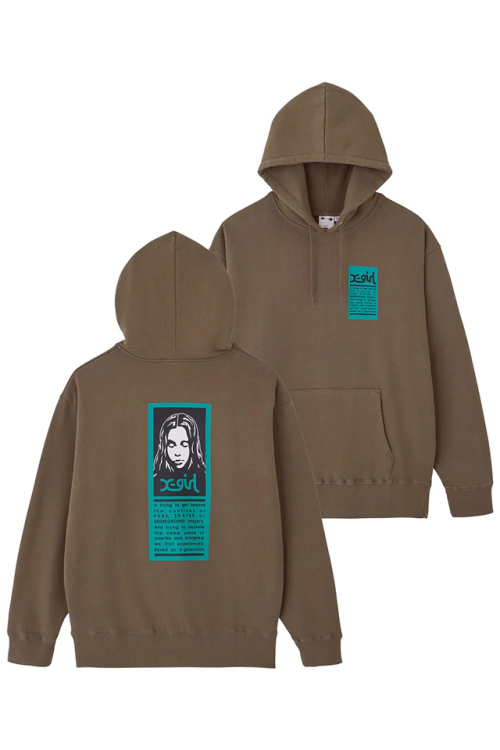 X-girl エックスガール 105233012018 WORDS FACE SWEAT HOODIE X-girl パーカー BROWN 正規通販 レディース